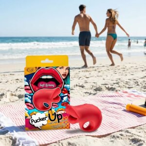 LUCIOUS MINI PULSATING LIPS WITH ERGONOMIC FINGER HOLD RED