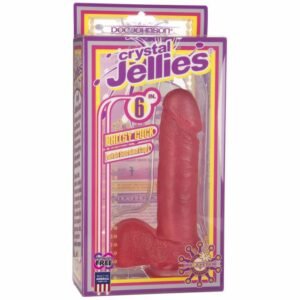 CRYSTAL JELLIES REALISTIC 7 IN COCK W/ BALLS PINK