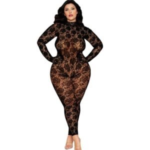 GLOVED BODYSTOCKING BLACK Q/S