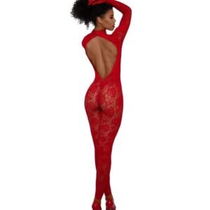 DREAMGIRL RED GLOVED BODYSTOCKING OS