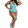 LACE TEDDY W/ RUFFLES TUR X