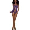 DREAMGIRL BODYDOLL SET WITH PANTY ULTRA VIOLET OS