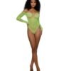 DREAMGIRL RHINESTONE OFF SHOULDER BODYST NEON LIME