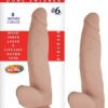 REAL COCKS DUAL LAYERED #6 FLESH CURVED 8 "