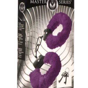 MASTER SERIES CUFFED IN FUR FURRY HANDCUFFS PURPLE