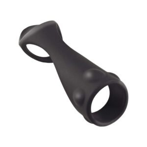 ENHANCER TEXTURED COCK STRAP & BALL STRETCHER BLACK