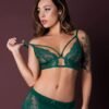 BRALETTE SKIRT THONG EMERALD L/XL