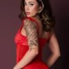 BABY DOLL & THONG SET RED S/M