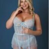 BABY DOLL & THONG BLUE 2XL