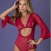 SLEEVE 3/4 PLAYSUIT CHERRY M