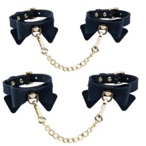 TEMPTASIA ARDOR WRIST & ANKLE RESTRAINTS BLACK W/BOW