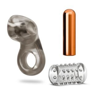 STAY HARD VIBRATING COCK RING SET W/SLEEVE