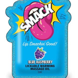 SMACK POUCH MASSAGE OIL BLUE RASPBERRY FILLED POUCH