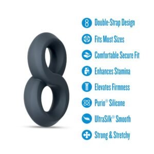 PERFORMANCE PLUS LAUNCH DOUBLE STRAP COCK&BALL RING BLACK
