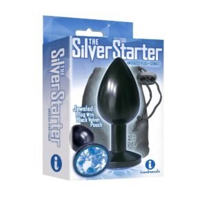 9'S SILVER STARTER ANODIZED BEJEWELED STEEL PLUG COBALT