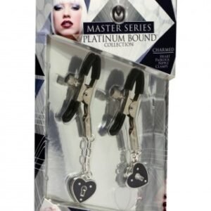 MASTER SERIES CHARMED HEART PADLOCK NIPPLE CLAMPS