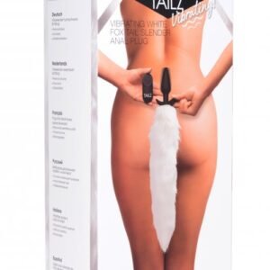 TAILZ VIBRATING WHITE FOX TAIL SLENDER ANAL PLUG