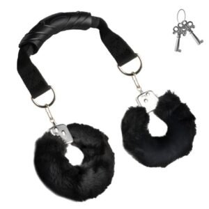 MASTER SERIES THE HANDLER FURRY HANDCUFFS W/ HANDLE