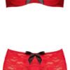 BRA GARTER SKIRT & G-STRING RED S/M (LUV LACE)