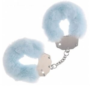 OUCH! HEAVY DUTY FLUFFY HANDCUFFS - POWDER BLUE