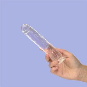 ADDICTION CRYSTAL 7 VERTICAL DONG CLEAR TPE W/ BULLET "
