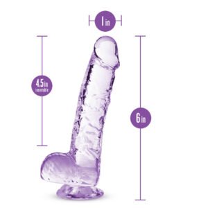 NATURALLY YOURS 6IN AMETHYST CRYSTALLINE DILDO
