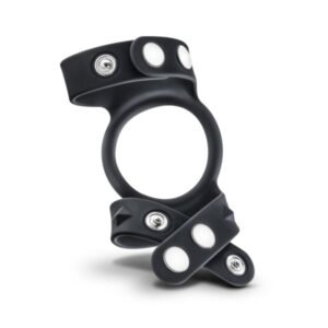 PERFORMANCE VS8 SILICONE DOUBLE COCK & BALL STRAP BLACK