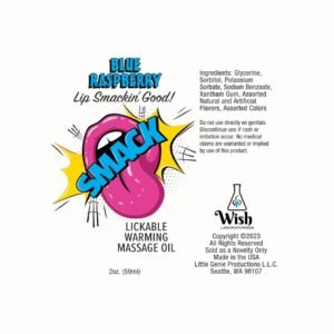SMACK BLUE RASPBERRY 2 OZ WARMING MASSAGE OIL