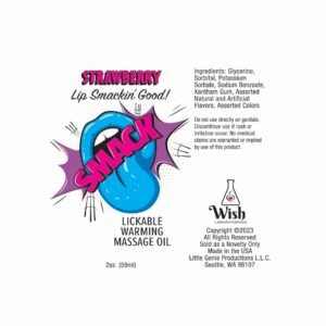 SMACK STRAWBERRY 2 OZ WARMING MASSAGE OIL
