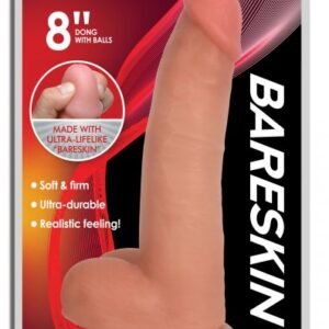 JOCK BARESKIN 8IN VANILLA DILDO W/ BALLS