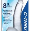 JOCK C-THRU 8IN CLEAR DILDO W/ BALLS TPE