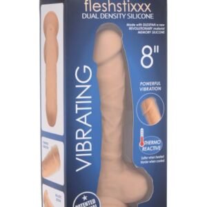 FLESHSTIXXX 8IN VIBRATING DILDO W/ BALLS MEDIUM