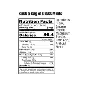 SUCK A BAG OF MINTY DICKS 5PC BAGS DISPLAY OF 100 BAGS