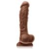 COLOURS DUAL DENSITY 8IN DILDO BROWN