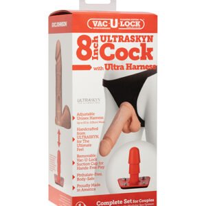 ULTRA-REALISTIC 8IN COCK W/HARNESS BX