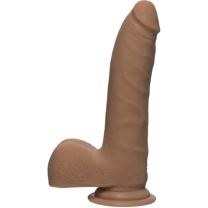 THE D REALISTIC D 7 IN SLIM W/ BALLS ULTRASKYN CARAMEL