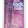 JELLY COCK & BALLS W/SUCTION CUP DIAMOND