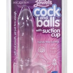 JELLY COCK & BALLS W/SUCTION CUP DIAMOND
