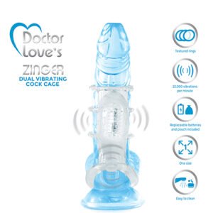 DOCTOR LOVE ZINGER DUAL VIBRATING SLEEVE CLEAR