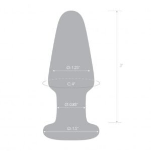 GLAS GLASS BUTT PLUG 3.5 "