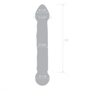 GLAS 6.5 FULL TIP TEXTURED GLASS DILDO "