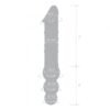 GLAS 12IN DOUBLE ENDED DILDO W / ANAL BEADS