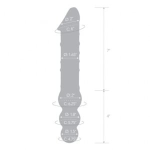 GLAS 12IN DOUBLE ENDED DILDO W / ANAL BEADS