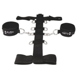 LUX FETISH 3PC ADJUSTABLE NECK & WRIST RESTRAINT SET