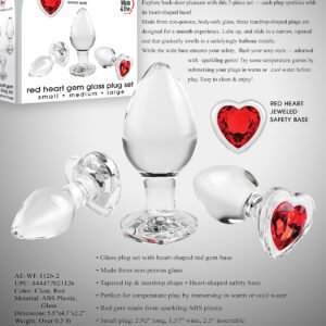 (D)ADAM & EVE RED HEART GEM GL PLUG SET
