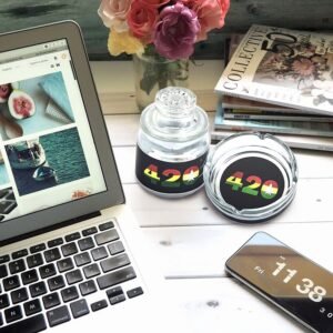 420 GLASS STASH JAR & ASHTRAY SET