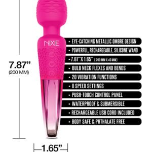 NIXIE WAND MASSAGER PINK OMBRE METALLIC