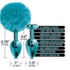 NIXIE METAL BUTT PLUG SET POM POM & JEWEL BLUE METALLIC