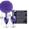 NIXIE METAL BUTT PLUG SET POM POM & JEWEL PURPLE METALLIC