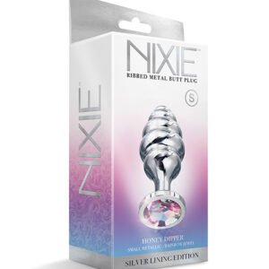 NIXIE HONEY DIPPER SMALL RIBBED STAINLESS STEEL PLUG